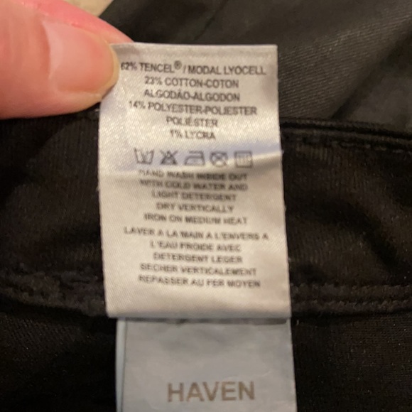 DL1961 Haven Coated Black Asphalt Leggings Raw Hem Side Zipper-28 - Picture 14 of 15